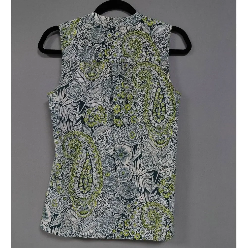 J.Crew Multicolor Lightweight Paisley Button Blouse Women Size 00